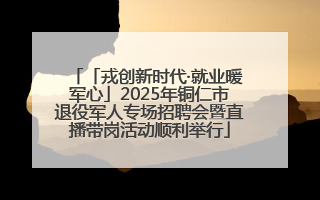 「戎创新时代·就业暖军心」2025年铜仁市退役军人专场招聘会暨直播带岗活动顺利举行