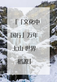 「文化中国行」万年上山 世界稻源