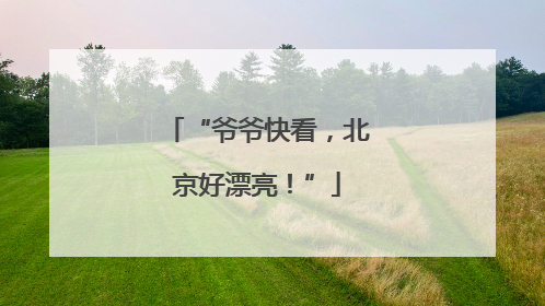“爷爷快看，北京好漂亮！”