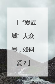 “爱武城”大众号，如何爱？