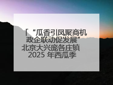 “瓜香引凤聚商机 政企联动促发展”北京大兴庞各庄镇 2025 年西瓜季政企联动产业推介活动圆满举行