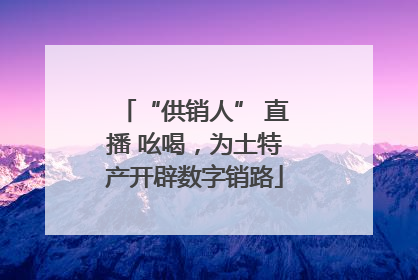 “供销人” 直播 吆喝，为土特产开辟数字销路