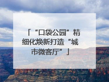 “口袋公园”精细化焕新打造“城市微客厅”