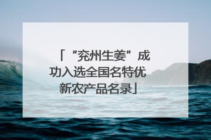 “兖州生姜”成功入选全国名特优新农产品名录
