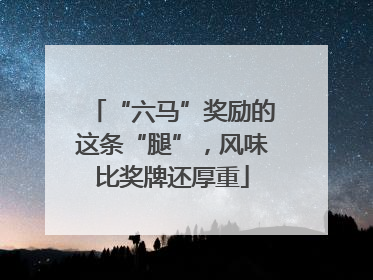 “六马”奖励的这条“腿”，风味比奖牌还厚重