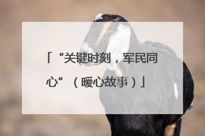 “关键时刻，军民同心”（暖心故事）