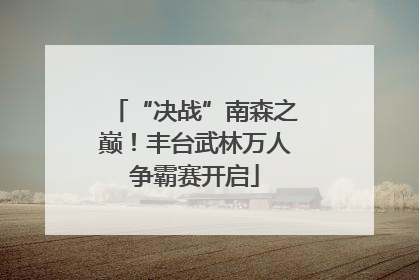 “决战”南森之巅！丰台武林万人争霸赛开启