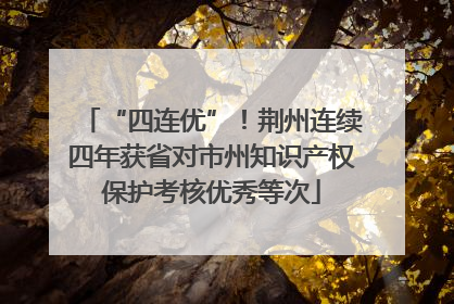 “四连优”！荆州连续四年获省对市州知识产权保护考核优秀等次