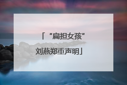 “扁担女孩”刘燕郑重声明