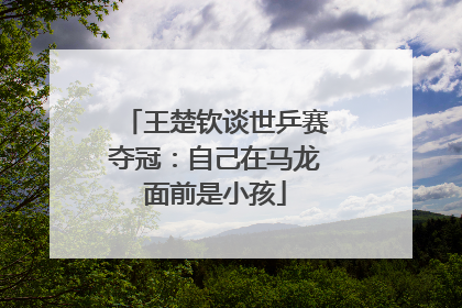 王楚钦谈世乒赛夺冠：自己在马龙面前是小孩