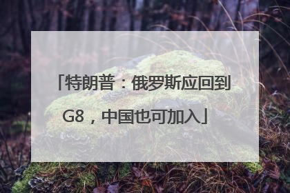 特朗普：俄罗斯应回到G8，中国也可加入