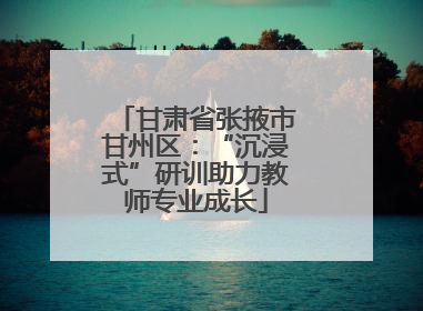 甘肃省张掖市甘州区：“沉浸式”研训助力教师专业成长