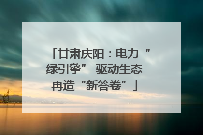 甘肃庆阳：电力“绿引擎” 驱动生态再造“新答卷”
