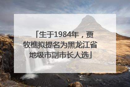 生于1984年，贾牧樵拟提名为黑龙江省地级市副市长人选