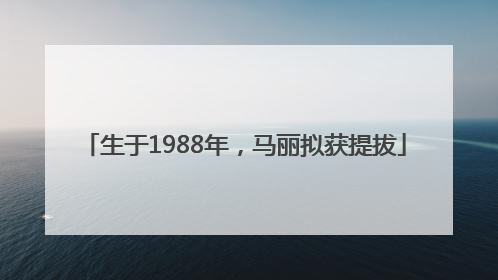 生于1988年，马丽拟获提拔