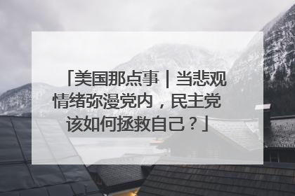 美国那点事｜当悲观情绪弥漫党内，民主党该如何拯救自己？
