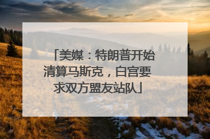 美媒：特朗普开始清算马斯克，白宫要求双方盟友站队
