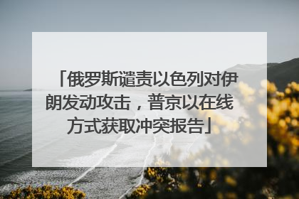 俄罗斯谴责以色列对伊朗发动攻击，普京以在线方式获取冲突报告