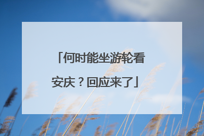 何时能坐游轮看安庆？回应来了