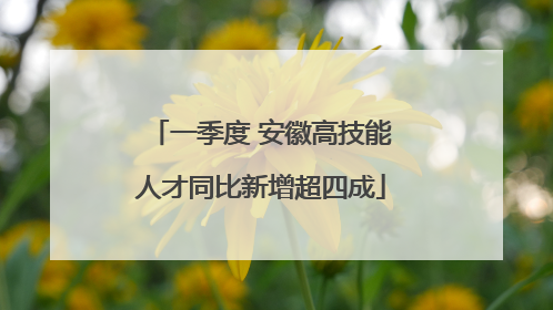 一季度 安徽高技能人才同比新增超四成