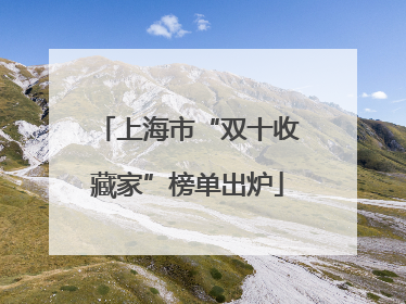 上海市“双十收藏家”榜单出炉