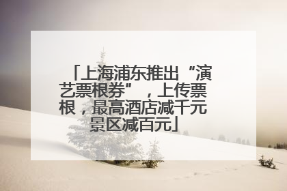 上海浦东推出“演艺票根券”，上传票根，最高酒店减千元景区减百元