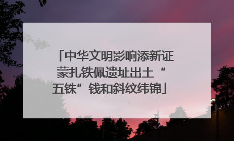 中华文明影响添新证 蒙扎铁佩遗址出土“五铢”钱和斜纹纬锦