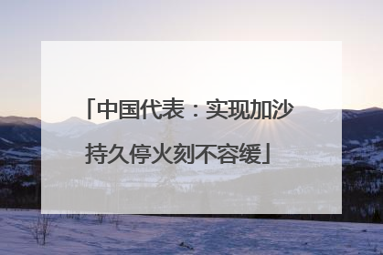 中国代表：实现加沙持久停火刻不容缓