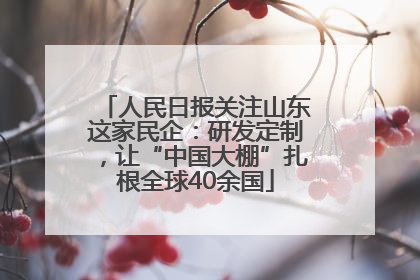 人民日报关注山东这家民企：研发定制，让“中国大棚”扎根全球40余国