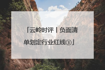 云岭时评丨负面清单划定行业红线③