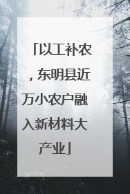 以工补农，东明县近万小农户融入新材料大产业