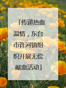 传递热血温情，东台市许河镇组织开展无偿献血活动