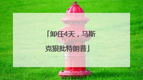 卸任4天，马斯克狠批特朗普