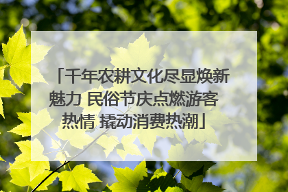 千年农耕文化尽显焕新魅力 民俗节庆点燃游客热情 撬动消费热潮