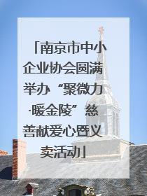 南京市中小企业协会圆满举办“聚微力·暖金陵”慈善献爱心暨义卖活动