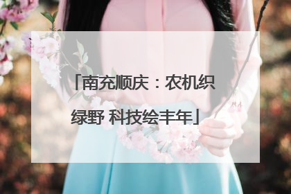 南充顺庆：农机织绿野 科技绘丰年