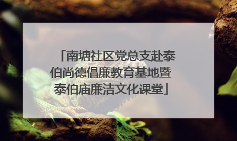 南塘社区党总支赴泰伯尚德倡廉教育基地暨泰伯庙廉洁文化课堂