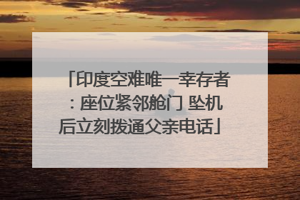 印度空难唯一幸存者：座位紧邻舱门 坠机后立刻拨通父亲电话