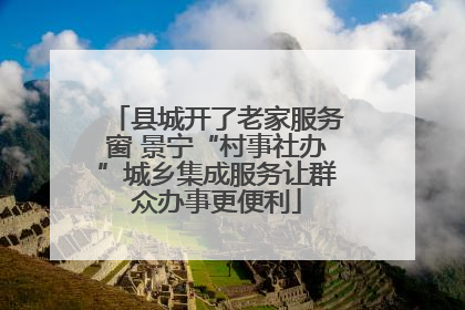 县城开了老家服务窗 景宁“村事社办”城乡集成服务让群众办事更便利