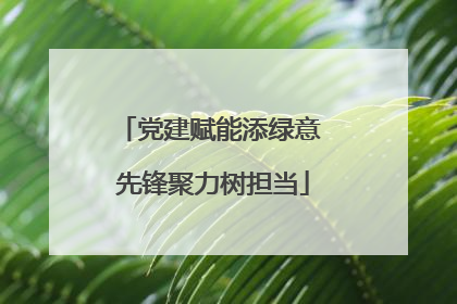 党建赋能添绿意 先锋聚力树担当