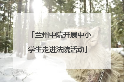 兰州中院开展中小学生走进法院活动