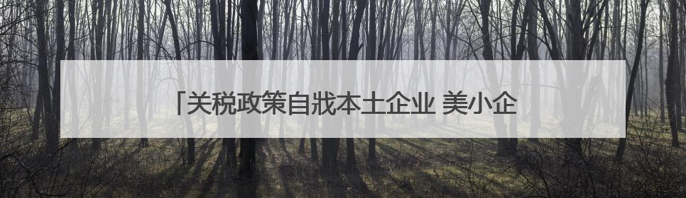 关税政策自戕本土企业 美小企业主：美国成制造业竞争力低地