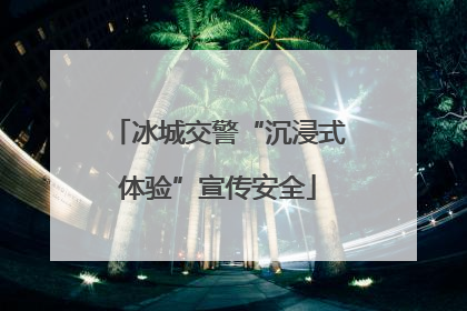 冰城交警“沉浸式体验”宣传安全