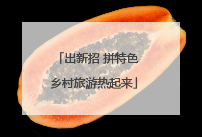 出新招 拼特色 乡村旅游热起来
