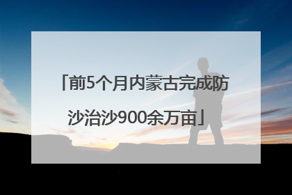 前5个月内蒙古完成防沙治沙900余万亩
