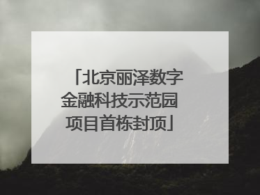 北京丽泽数字金融科技示范园项目首栋封顶