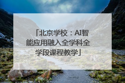 北京学校：AI智能应用融入全学科全学段课程教学