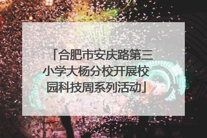 合肥市安庆路第三小学大杨分校开展校园科技周系列活动