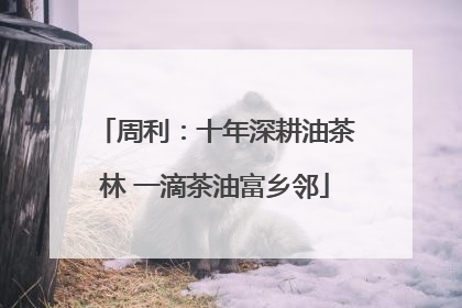 周利：十年深耕油茶林 一滴茶油富乡邻