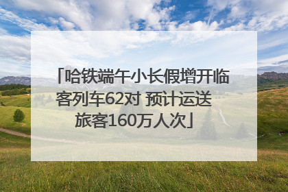 哈铁端午小长假增开临客列车62对 预计运送旅客160万人次